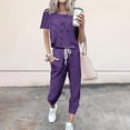 thumbnail image 2 of safuny Women's 2 Piece Sets Tracksuit Pajama Lounge Jogger Sets Dipdye Pullover Sweatpants Summer Outfits Short Sleeve Casual Sports Running Sweatsuit Trendy Clearance Purple, 2 of 5