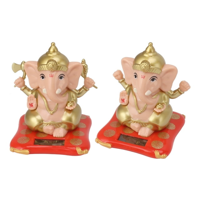 Estatua Solar de Ganesha ídolo hindú Ganesh del Señor para el Salpicadero del Coche Escultura de Dios del Elefante Indio para la Decoración del Jardín del Hogar Medio ANGGREK Otros