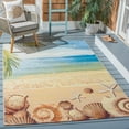 thumbnail image 4 of SAFAVIEH Barbados Sea Shells Outdoor Area Rug, Gold/Blue, 3'3" x 5'3", 4 of 8