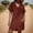 Brown, variant on GILIGEGE Linen Overalls for Women Womens Summer Cute Short Overalls Loose Fit Short Sleeve Casual Rompers Jumpsuits Shorts Fashion Women's Solid V Neck Pocket Zippered Short Sleeve Jumpsuit Blue L