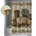 thumbnail image 3 of Shower Curtain Bathroom Set Retro Farmhouse Theme Waterproof Fabric Shower Curtains with Grommets&Hooks Country Vintage Flower Leaf Boots Plant Privacy Bath Curtain for Bathtub 72x84in, 3 of 7