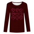 thumbnail image 4 of GA WEIHUA Hot Deals 2024 Fall Outfits Fashion Clothes Women Crew Neck Long Sleeve Tops Cute Heart Graphic Tee Loose Fit Top Pullover Tunic Plain Tees Slim Blouses,Red,L, 4 of 4