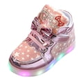 thumbnail image 2 of ZHOGXU Children Kids Girls Sneakers Light Up Non Slip Soft Sole Comfortable Breathable Stylish Shoes For Party,Pink,2-2.5 Years, 2 of 9
