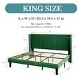 thumbnail image 4 of Einfach Upholstered Bed Frame with Wingback Headboard, Vertical Tufted, Velvet Finish, King, Green, 4 of 8