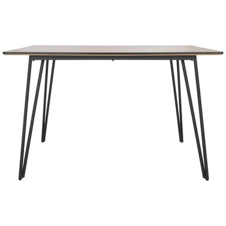 SAFAVIEH Lexzandra Scandinavian Dining Table Natural/Black (47.2 in. W x 31.5 in. D x 29.9 in. H)