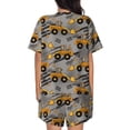thumbnail image 3 of Bixox Women's Retro Excavator Printed Pajama Set 2 Piece Lounge Set Top and Shorts Soft Pajamas, Shorts with Pockets, 3 of 7