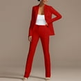 thumbnail image 4 of Breezora Women's Autumn Two Piece Suit Set Slim Fit Blazer and Trousers Office Work Professional Outfits for Ladies M Size Red, 4 of 7