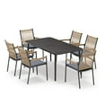 thumbnail image 7 of LAUSAINT HOME 7 Pieces Outdoor Patio Dining Set, Patio Furniture Set with 1 Oversized Table and 6 Rattan Chairs, 7 of 7