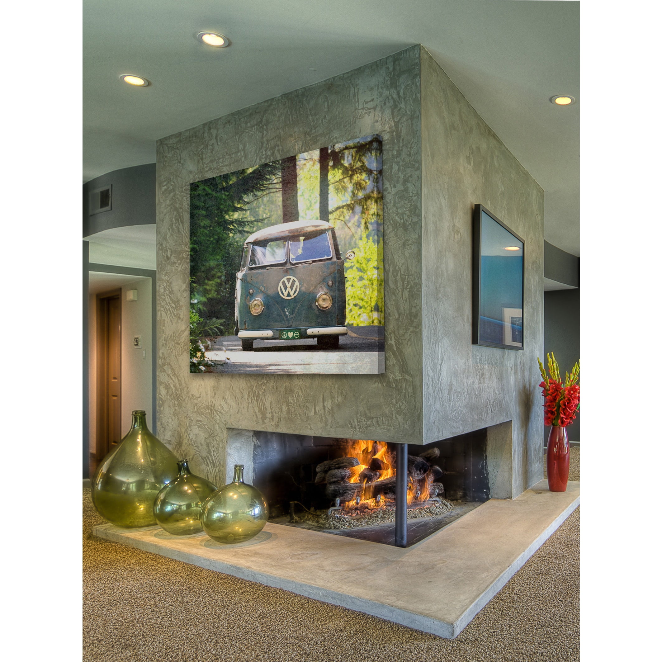 MARMONT HILL  - 'Peace Love Nature' by Robert Dickinson Painting Print on Canvas - Multi-Color 32 x 32