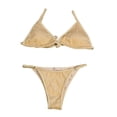 thumbnail image 2 of Conjunto de Bikini triangular de 2 piezas para mujer, de con correa ajustable, de con tiras de corte alto, de con - Estilo H Oro, 2 of 8
