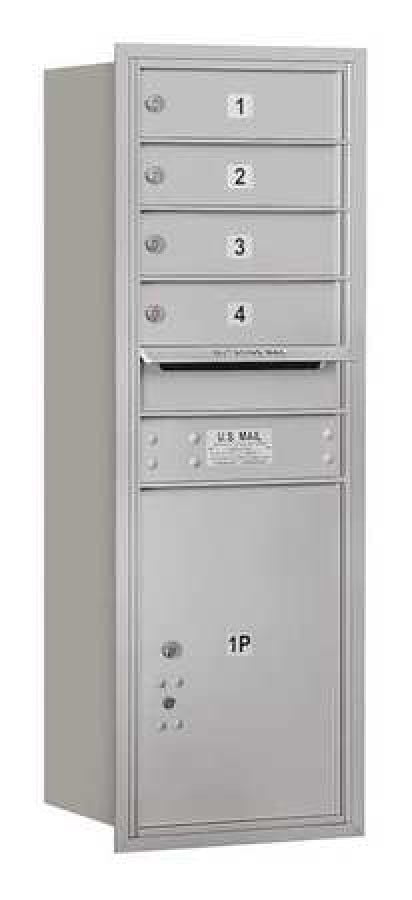 4C Horizontal Mailbox - 11 Door High Unit - Single Column - 4 MB1 Doors / 1 PL5 - Aluminum - Rear Loading - USPS Access