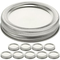 10 Pcs Jar Wide Mouth Canning Lids Storage Caps Stainless Steel Regular and Bands