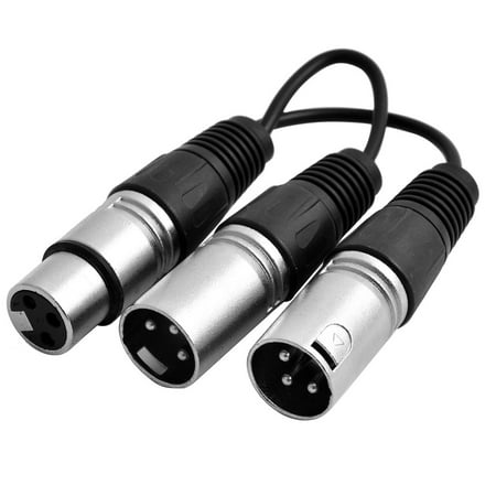 Xlr Splitter - Microphone XLR Female Jack to Dual 2 Male Plug Y Splitter Cable Cord Adaptor