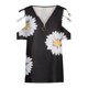 thumbnail image 4 of Moda mujer elegante sexy media manga Ｖ-cuello cremallera impresión ahueca hacia fuera camiseta blusa Tops Pompotops hfajkhk128914, 4 of 5