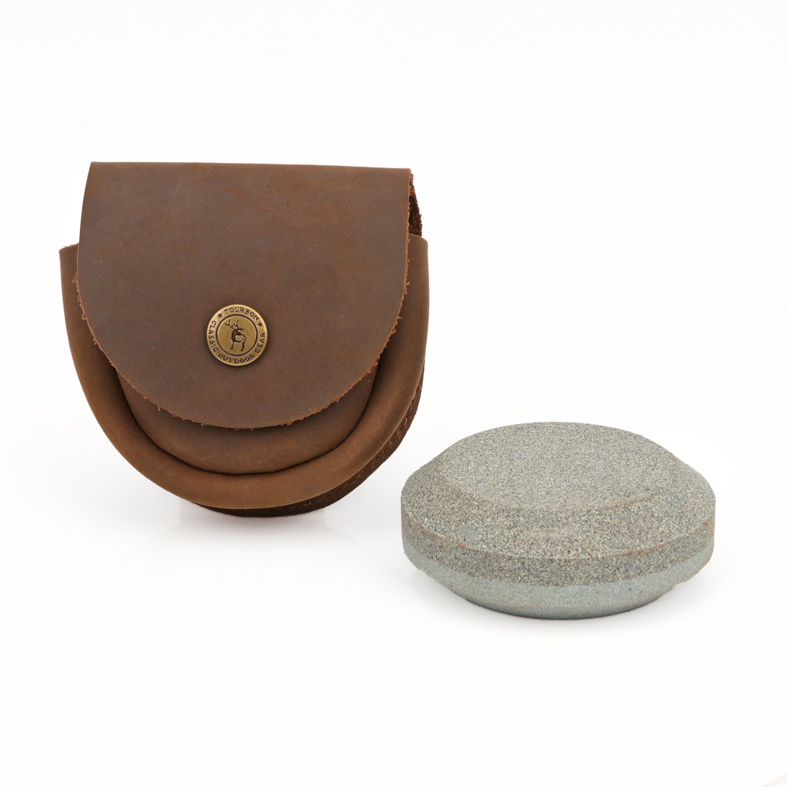 TOURBON Leather Sharpening Stone Storage Pouch with Whetstone Tool