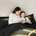 thumbnail image 5 of jejeloiu Ball Game Gaming Bedding Comforter Set,Basketballsport Twin Comforter Sets,Black Gold Bedding Set For Men Women,Super Cozy Room Decor Reversible,2pcs, 5 of 8