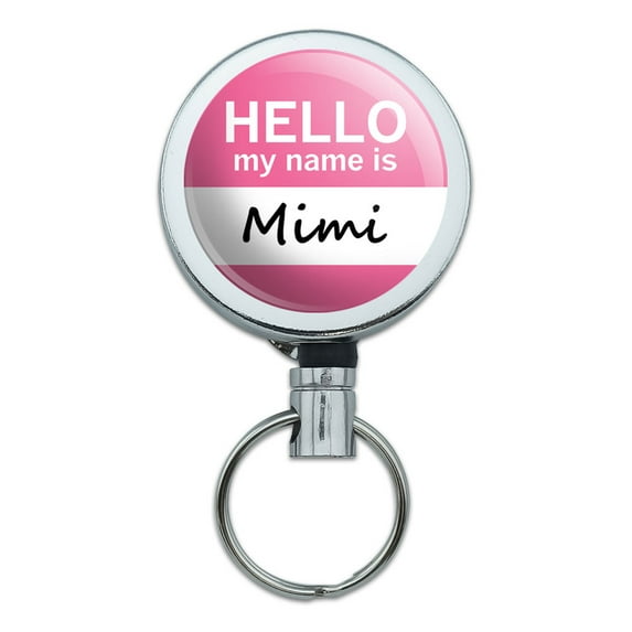 Mimi Hello My Name Is Retractable Belt Clip Badge Key Holder