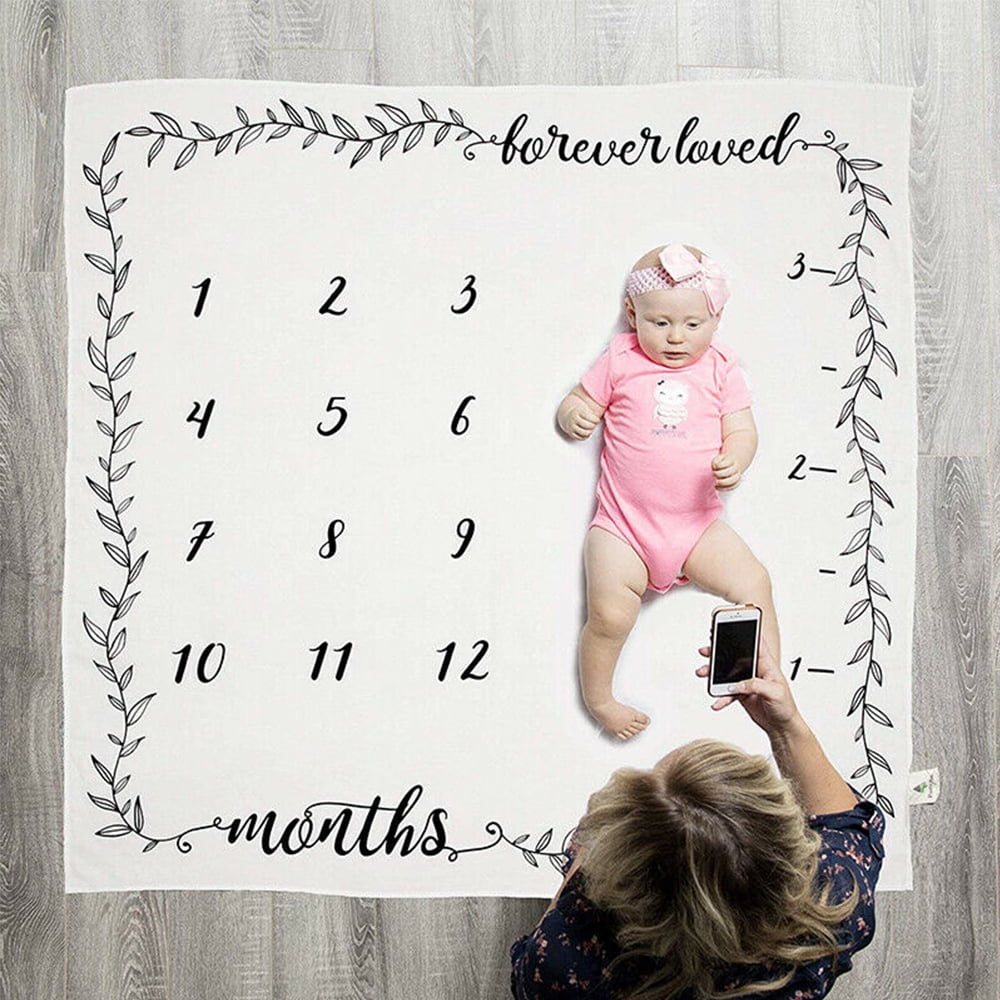 CABINA HOME Baby Photo Blanket, Baby Monthly Milestone Blanket, Newborn