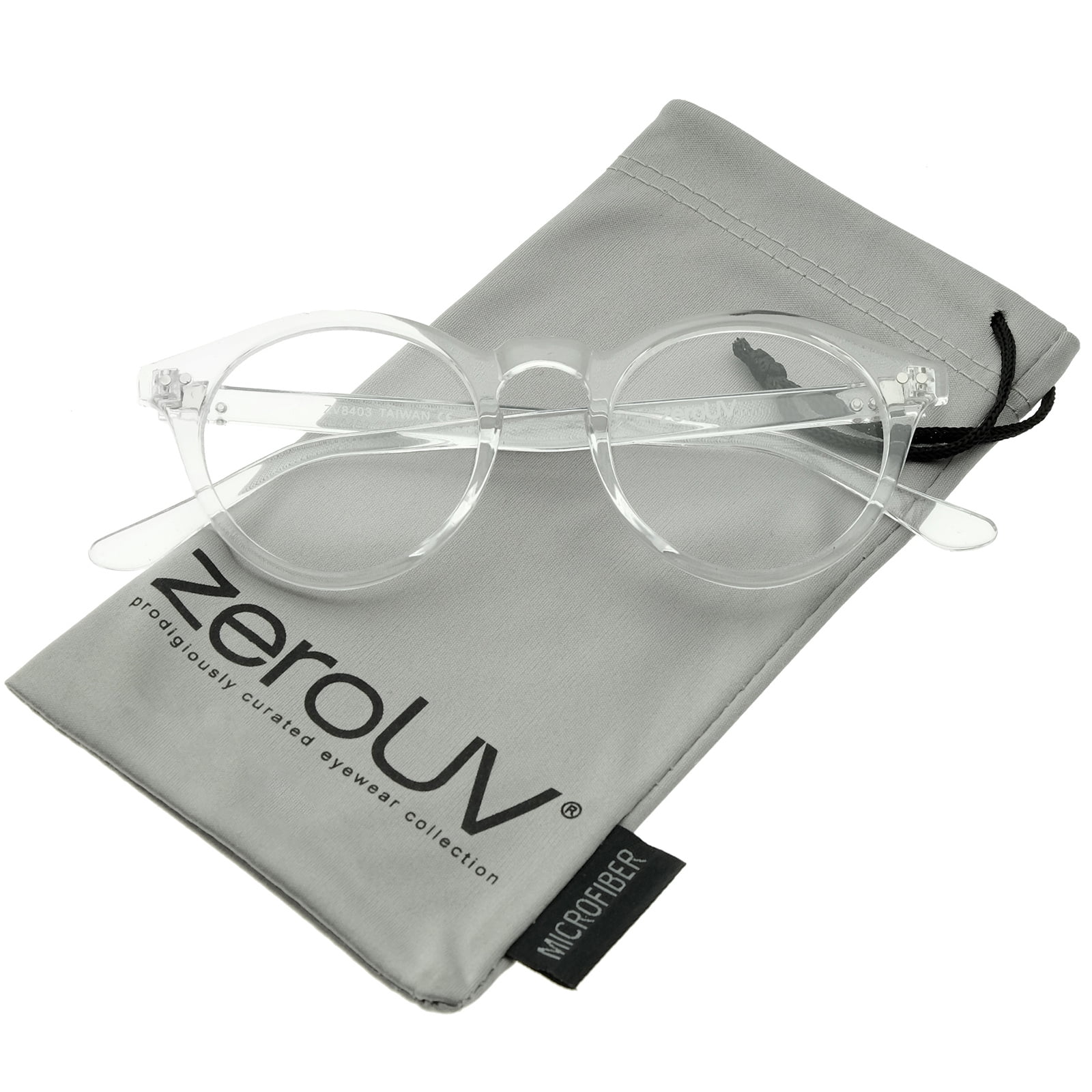 zeroUV Unisex Retro Keyhole Nose Bridge Clear Lens P3 Round Glasses