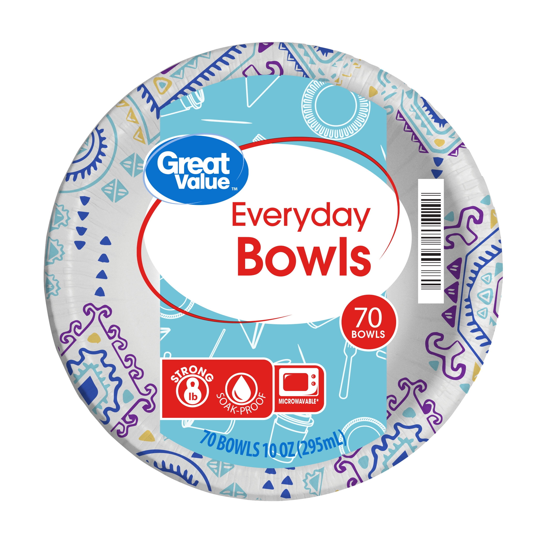 Great Value Everyday Paper Bowl 10oz 70ct