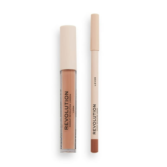 Makeup Revolution London, Lip Contour Kit, Lover, Lip Gloss  and  Lip Liner Duo, 1x1ml, 1x1g