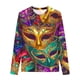 thumbnail image 5 of Blusas y camisas de manga larga con cuello redondo Camisas con estampados de manga larga Cuello redondo lindo Blusas casuales elegantes Ropa Camisas de cuello redondo Niña Top de poliéster, 5 of 5