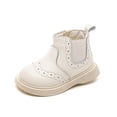 thumbnail image 5 of Baby Boys Girls Walking Shoes Fall Winter Thick Warm Lightweight Comfortable Fashion Infant Oxford Dress Shoe Loafers Brogue Flats for First Steps Walkers, 5 of 9
