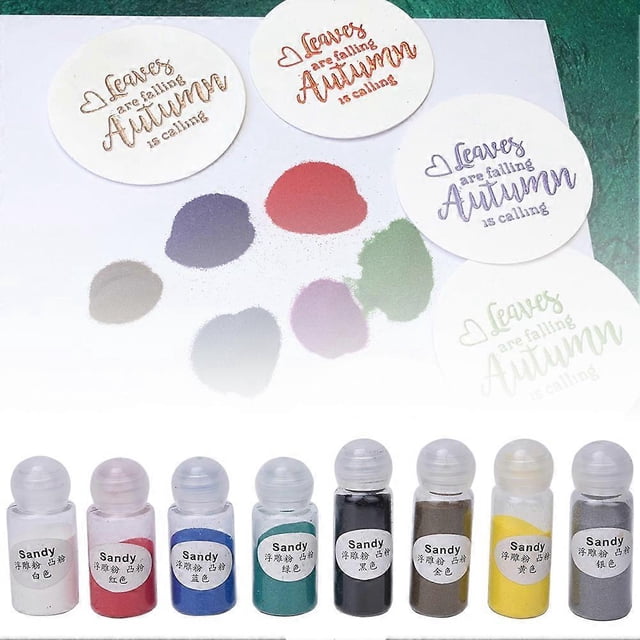 8 Color DIY Embossing Powder Paper Art Supplies Painting Stamping Scrapbooking Decoration 20mL