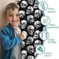 thumbnail image 3 of Blackout Kids Curtains,Black White Skull Pattern Childrens Insulated Curtains Set Of 2,Bedroom Essentials,Toddler Room Decor 52x63in(132x160cm), 3 of 5