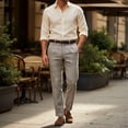 thumbnail image 3 of HBDesign Mens Plaid Dress Pants Quick Dry Breathable Summer Business Casual Versatile Work Trousers, 3 of 7