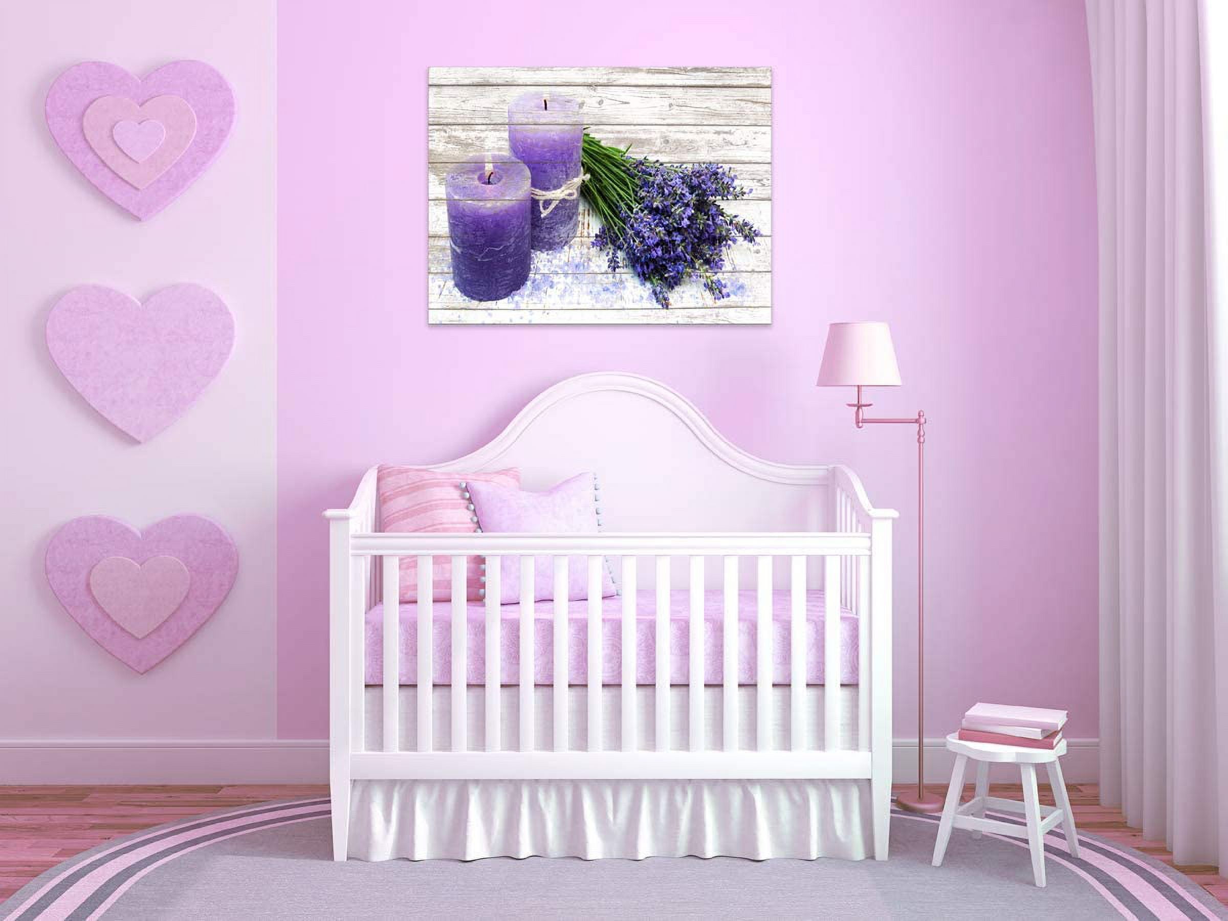 Canvas Wall Art for Bathroom Purple Candles and Lavender Flower Painting Pictures Print on Canvas prints Ready to Hang wall decor for living room bedroom Decoration Modern Home Decor Artwork