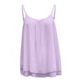 thumbnail image 4 of QUNYINEY Tank Top for Women Camisole Solid Chiffon Tops Pleated Sleeveless Summer Loose Fit Crew Neck Womens Shirts, 4 of 5