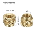 thumbnail image 2 of Uxcell Knurled Insert Nut M3 x 4mm L x 5mm OD Female Thread Brass Embedding Nut 120 Pack, 2 of 5