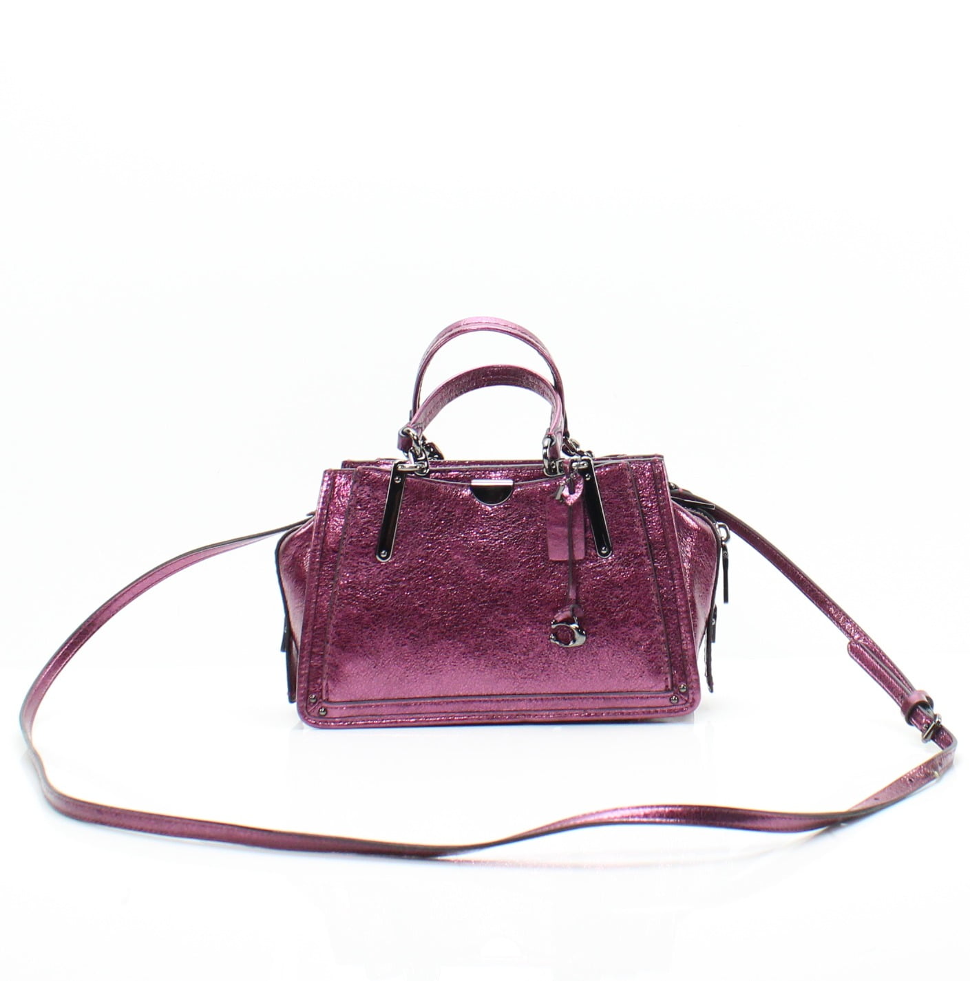 coach metallic leather dreamer 21 satchel