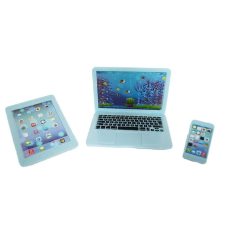 My Brittany's Mini Blue Laptop, Tablet and Smart Phone for American Girl Dolls and My Life as Dolls- 18 Inch Doll Clothes Accessories for American Girl