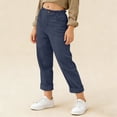 thumbnail image 5 of NAISIBABY Girls Capri Pants, Rolled-Cuff Straight Leg with Pockets Elastic Waist Kids Fashion School Uniform Pants Navy 12T, 5 of 8