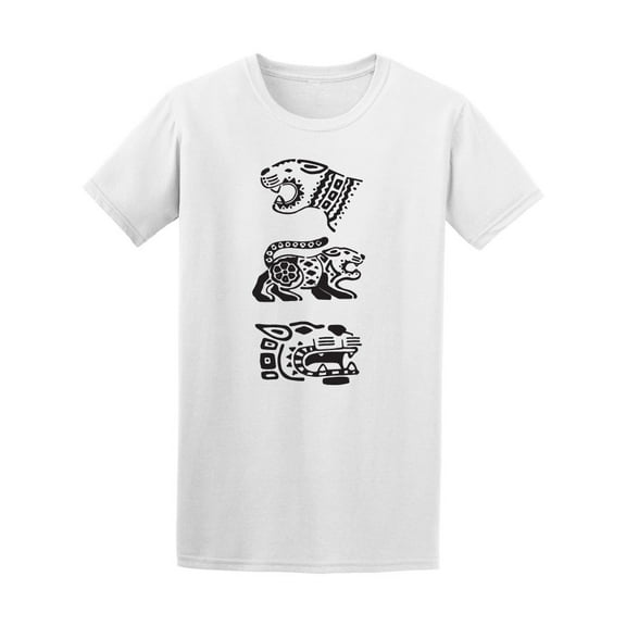 Aztec Prehispanic Jaguars T-Shirt Men -Image by Shutterstock, Male XX-Large