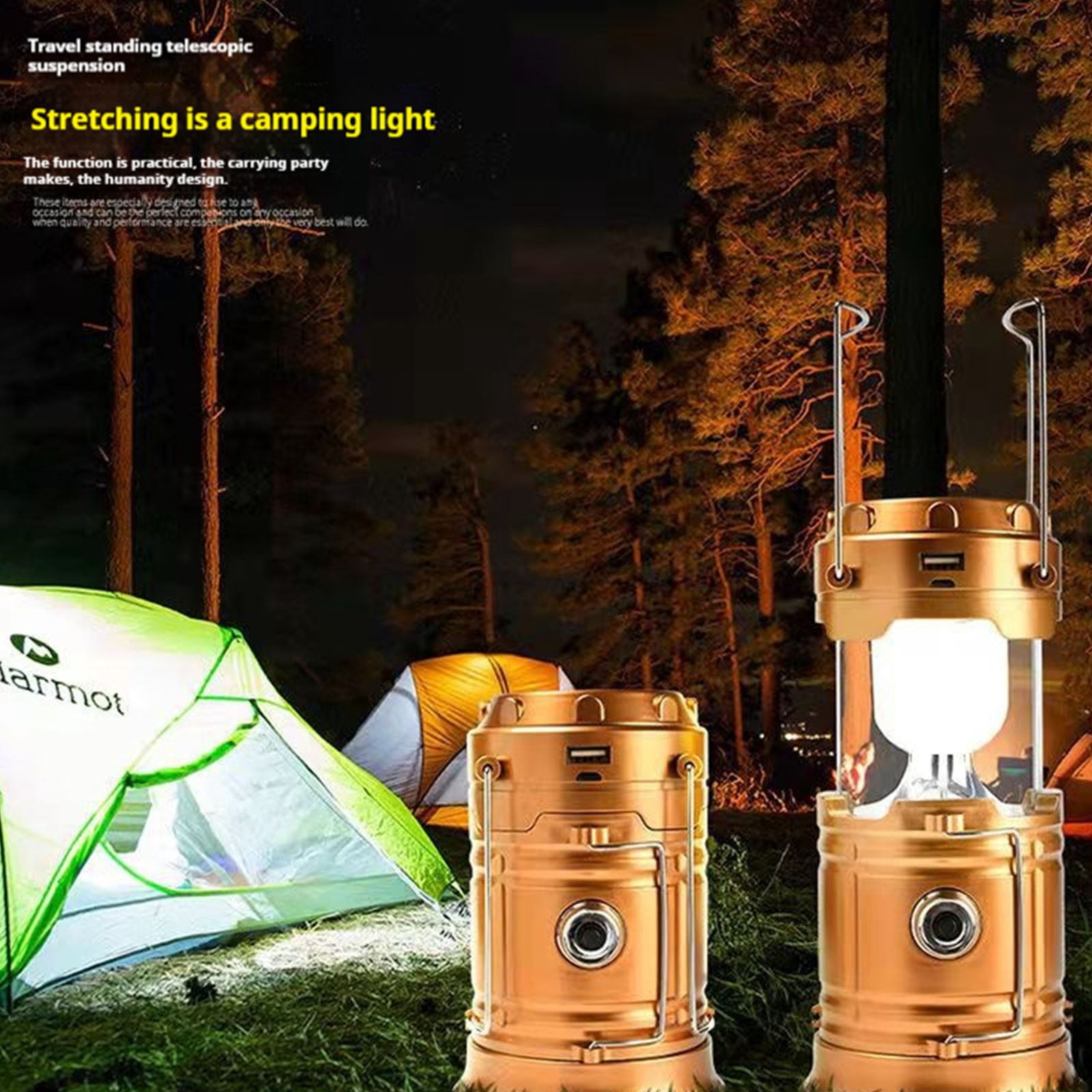 Suncoda Portable Lamp, LED Tent Light USB Solar Rechargeable