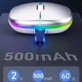 thumbnail image 2 of CHOK Rechargeable wireless mouse dual mode slim portable mouse with LED light USB 2.4GHz and Bluetooth 5.2 wireless silent mouse for laptop Windows/Mac system computers., 2 of 8