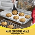 thumbnail image 4 of 12.5 Inch Baking Pan with Rack Set, Joyfair Quarter Stainless Steel Toaster Oven Tray with Cooling, 4 of 7
