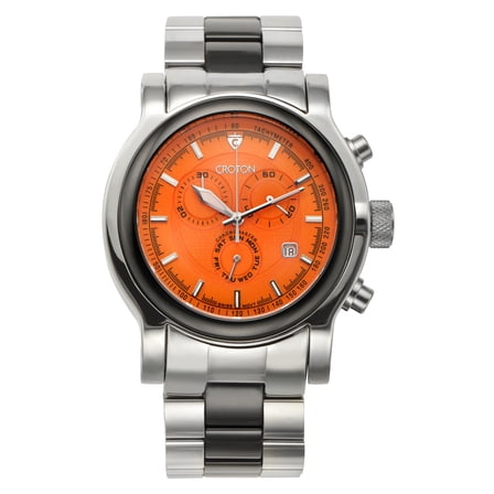 Mens Stainless Steel & Ceramic Silvertone Chronogra