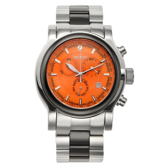 Mens Stainless Steel & Ceramic Silvertone Chronogra