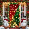thumbnail image 5 of PuSpu Christmas Door Curtain 185x90cm Red Polyester Reusable Festive Panel, Snowflake & Holly Print, Holiday Entrance Decor, Easy Hang & Store, Seasonal Home Accent, 5 of 6