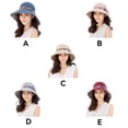 thumbnail image 4 of Eigraketly Sombrero de paja plegable para mujer y niña, para viajes al aire libre, playa, ala ancha Sombreros rosado Eigraketly PS10131-02, 4 of 6