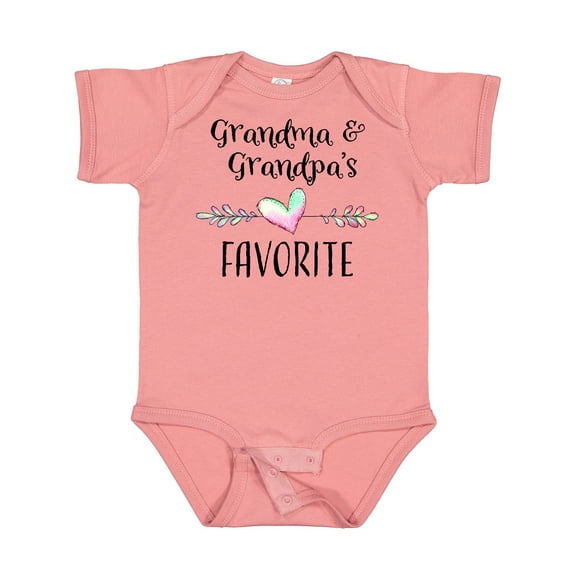 Inktastic Grandma and Grandpas Favorite Heart Grandchild Boys or Girls Baby Bodysuit