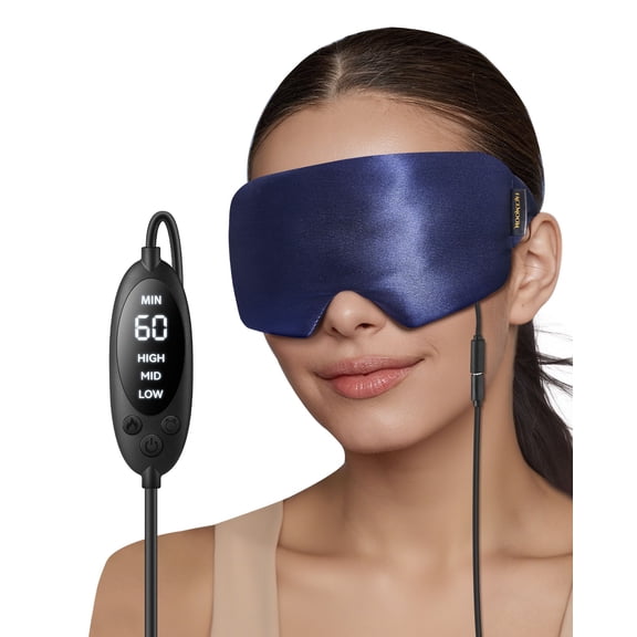 FACEMOON Heated Eye Mask for Dry Eyes, Warm Compress, 4 Heat Levels and 4 Timers, Washable Cover, Travel-Ready