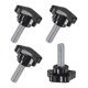 thumbnail image 1 of Perillas de sujeción en estrella Uxcell de 4 piezas, tornillo de mano de rosca macho M10x30mm, reemplazo de mango de máquina [39mm, negro], 1 of 1