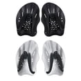 thumbnail image 3 of Greeniant 1 par de paletas de mano para natación, guantes de entrenamiento con correa ajustable, correa de plástico profesional para Deportes acuáticos Gris-plata, 3 of 6