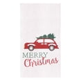 thumbnail image 1 of Red Holiday Car Hauling Tree Flour Sack Christmas Kitchen Dish Towel, 1 of 3