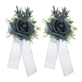 thumbnail image 1 of Uxcell 2 Pcs Corsage de Muñeca de Flores Gris Oscuro, Pulseras de Flores Artificiales para Boda Novia Novio Ceremonia Aniversario Baile Fiesta, 1 of 6